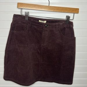 Brown Corduroy Mini Skirt